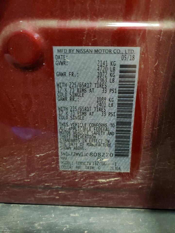 2018 Nissan Rogue S VIN: 5N1AT2MV1JC808270 Lot: 66341955