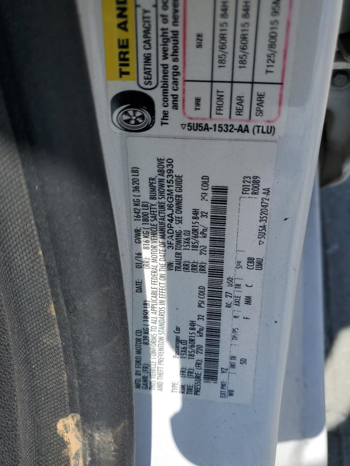 2022 Ford Fiesta S VIN: 3FADP4AJ6GM153930 Lot: 65019035