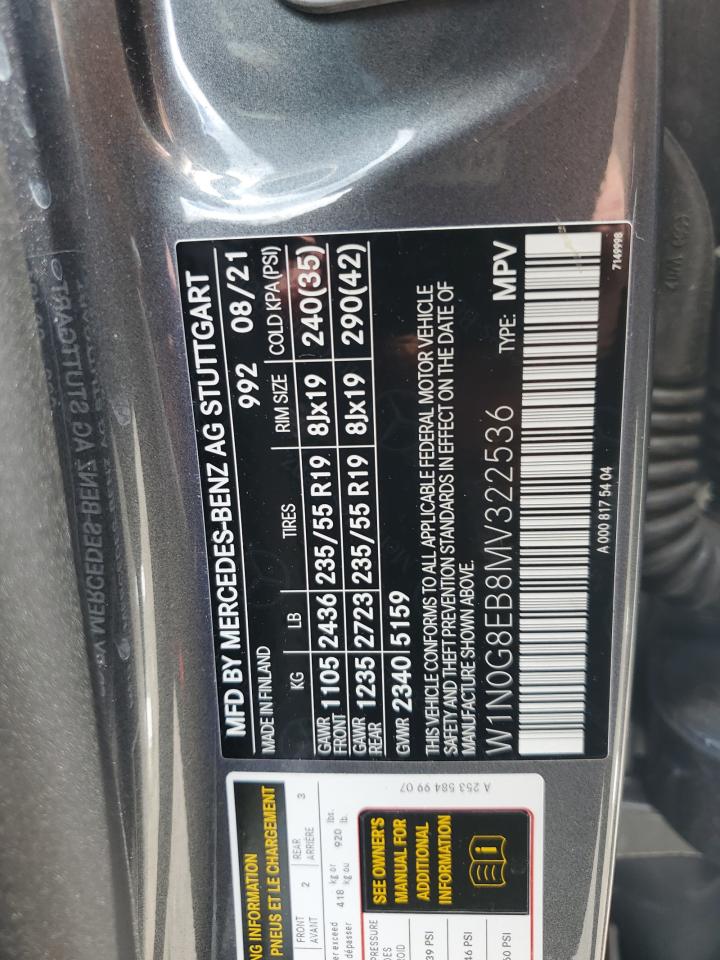 2021 Mercedes-Benz Glc 300 4Matic VIN: W1N0G8EB8MV322536 Lot: 64973835