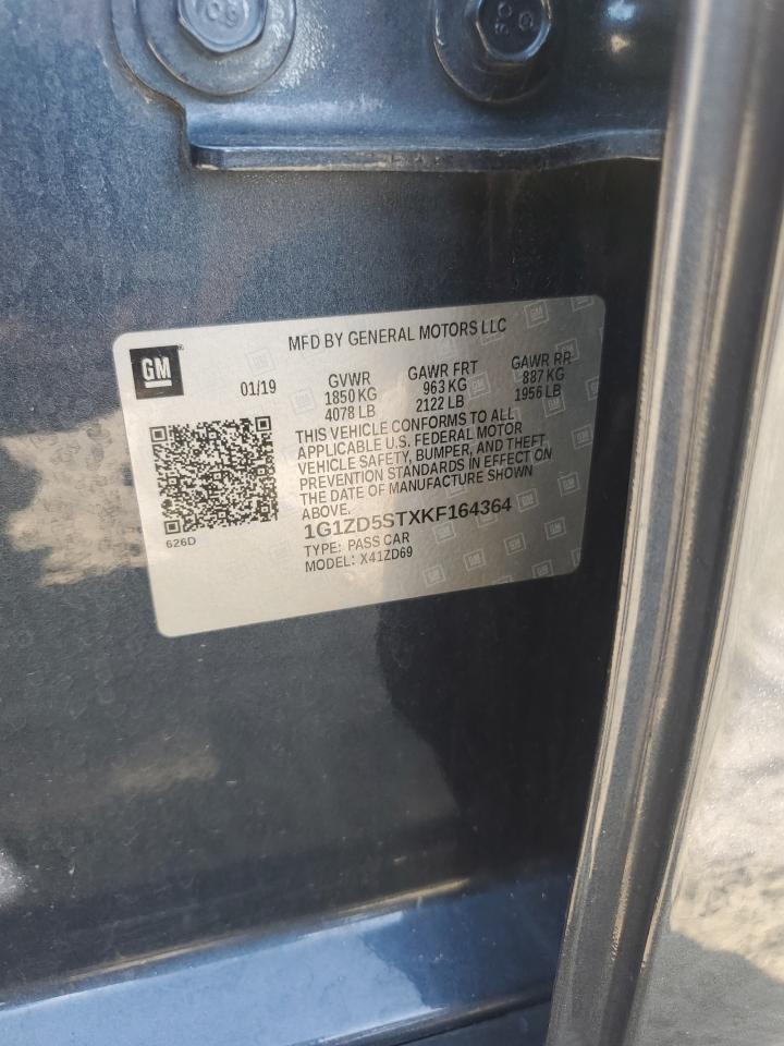 2019 Chevrolet Malibu Lt VIN: 1G1ZD5STXKF164364 Lot: 66415265