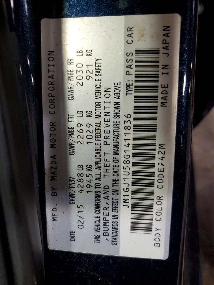 2016 Mazda 6 Sport VIN: JM1GJ1U58G1411836 Lot: 64556005