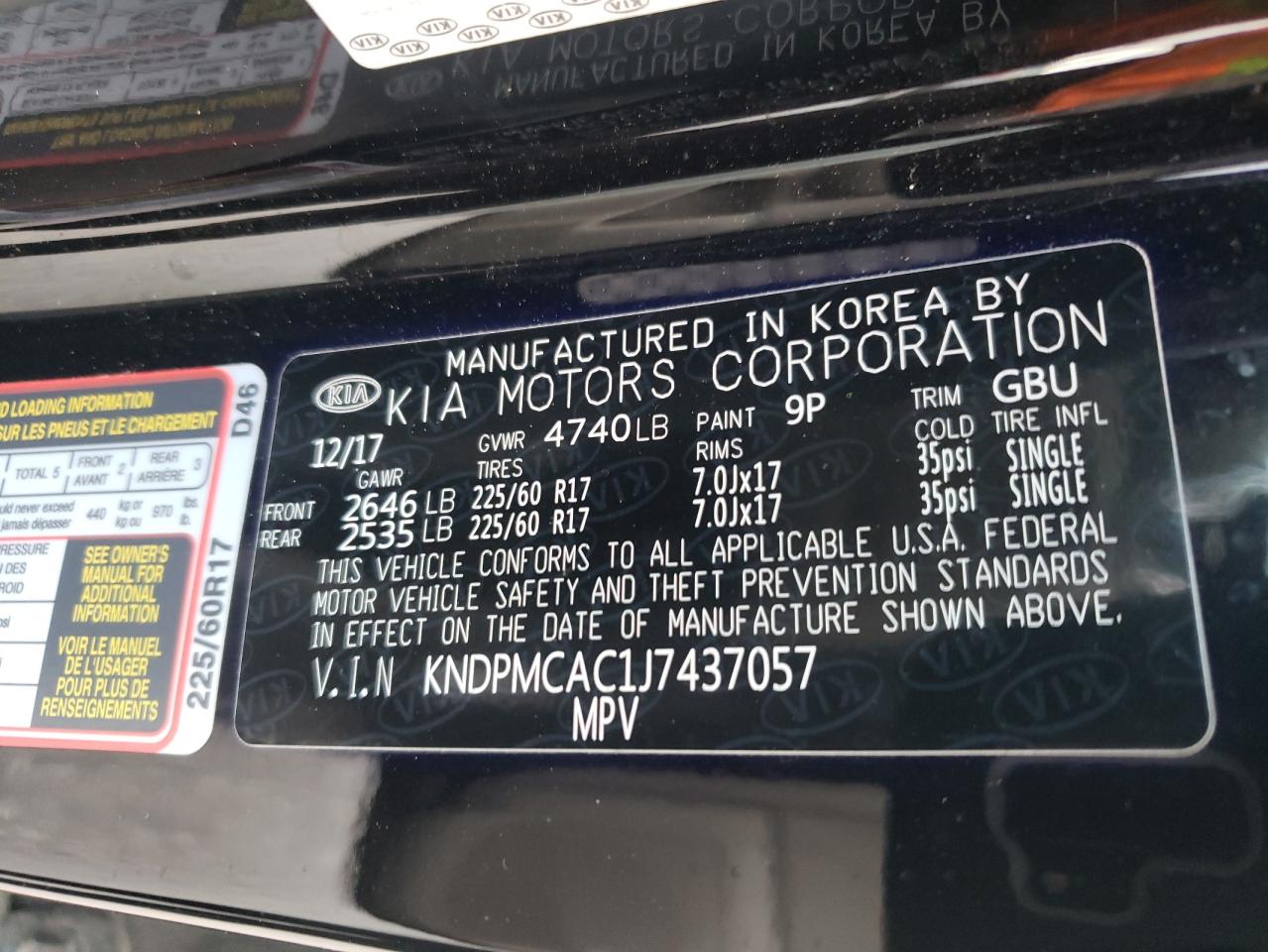 2018 Kia Sportage Lx VIN: KNDPMCAC1J7437057 Lot: 63983435