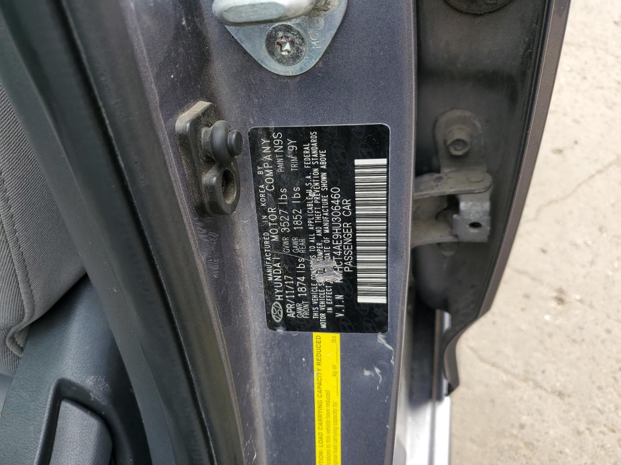 2017 Hyundai Accent Se VIN: KMHCT4AE9HU306460 Lot: 65414355