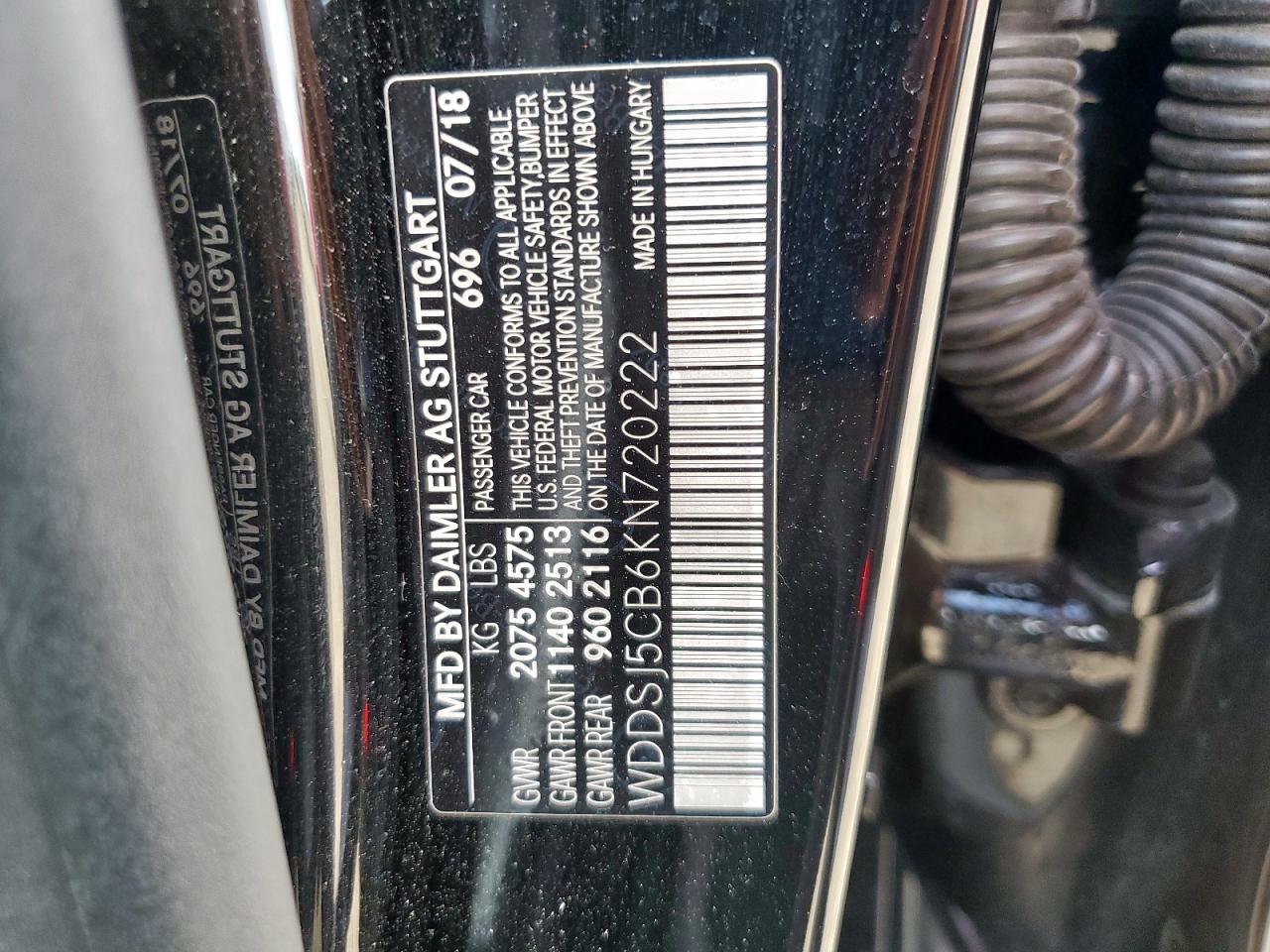 2019 Mercedes-Benz Cla 45 Amg VIN: WDDSJ5CB6KN720222 Lot: 64037185