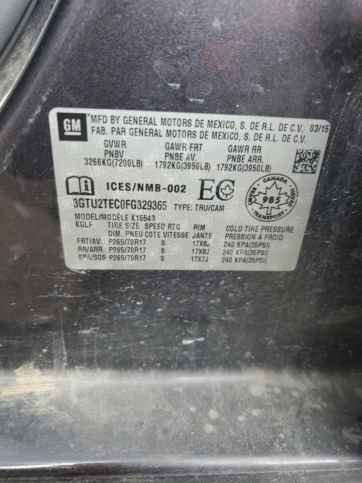 3gtu2tec0fg329365 3GTU2TEC0FG329365 2015 GMC Sierra K1500