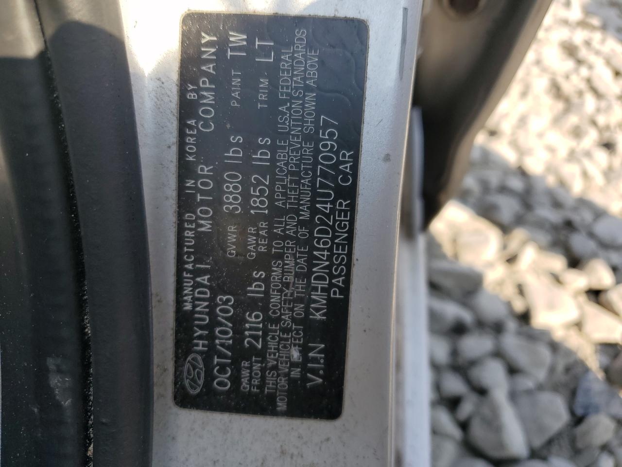 kmhdn46d24u770957 KMHDN46D24U770957 2004 Hyundai Elantra Gls