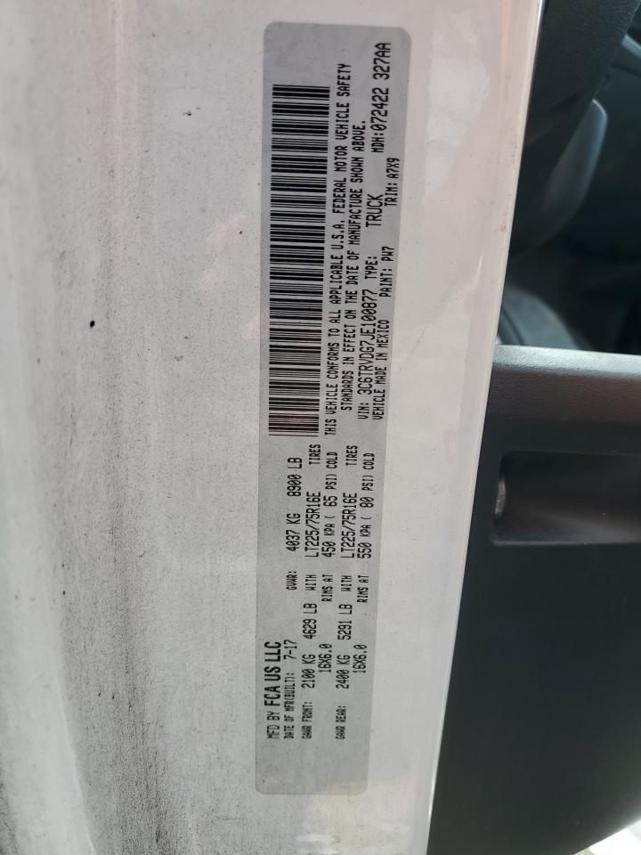 2018 Ram Promaster 2500 2500 High VIN: 3C6TRVDG7JE100877 Lot: 63445585