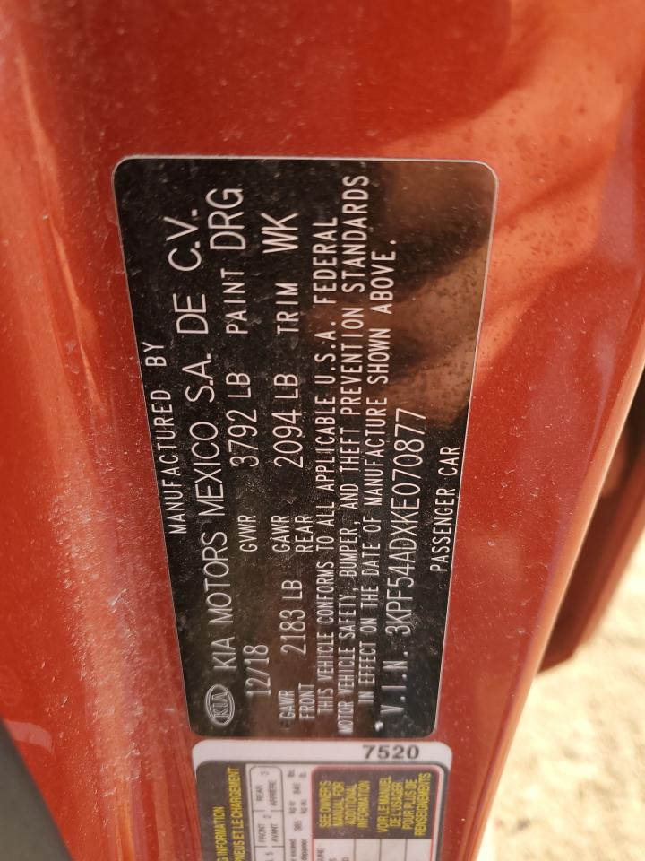 2019 Kia Forte Ex VIN: 3KPF54ADXKE070877 Lot: 67060545