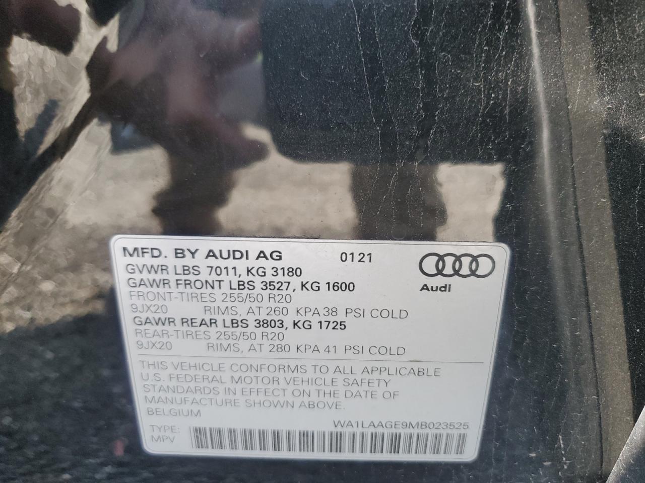 2021 Audi E-Tron Premium Plus VIN: WA1LAAGE9MB023525 Lot: 63653625