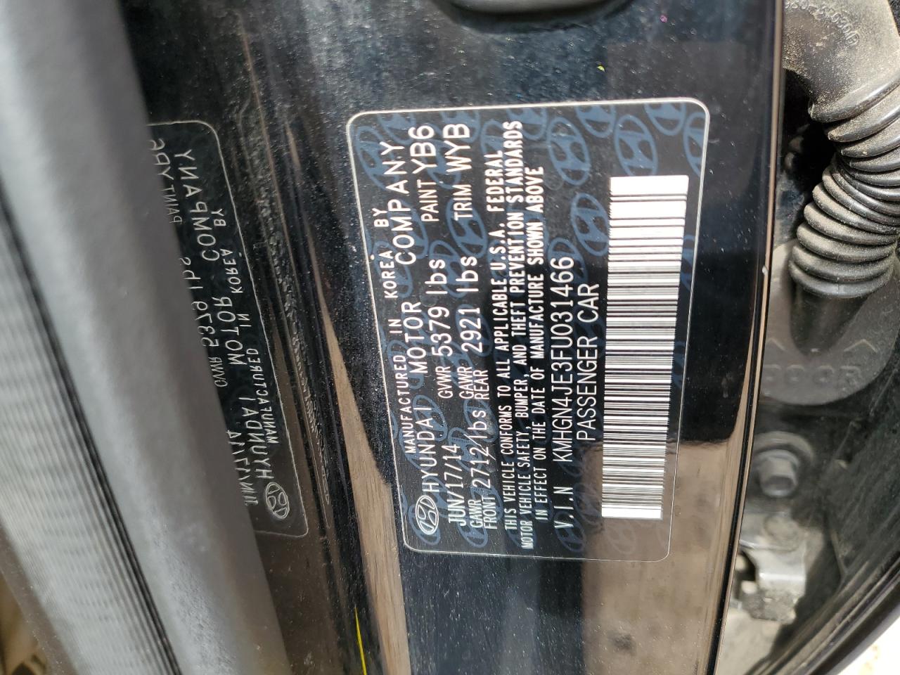 2015 Hyundai Genesis 3.8L VIN: KMHGN4JE3FU031466 Lot: 66723405