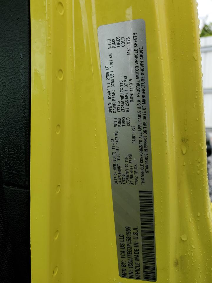 2023 Jeep Gladiator Mojave VIN: 1C6JJTEG3PL581969 Lot: 63567765