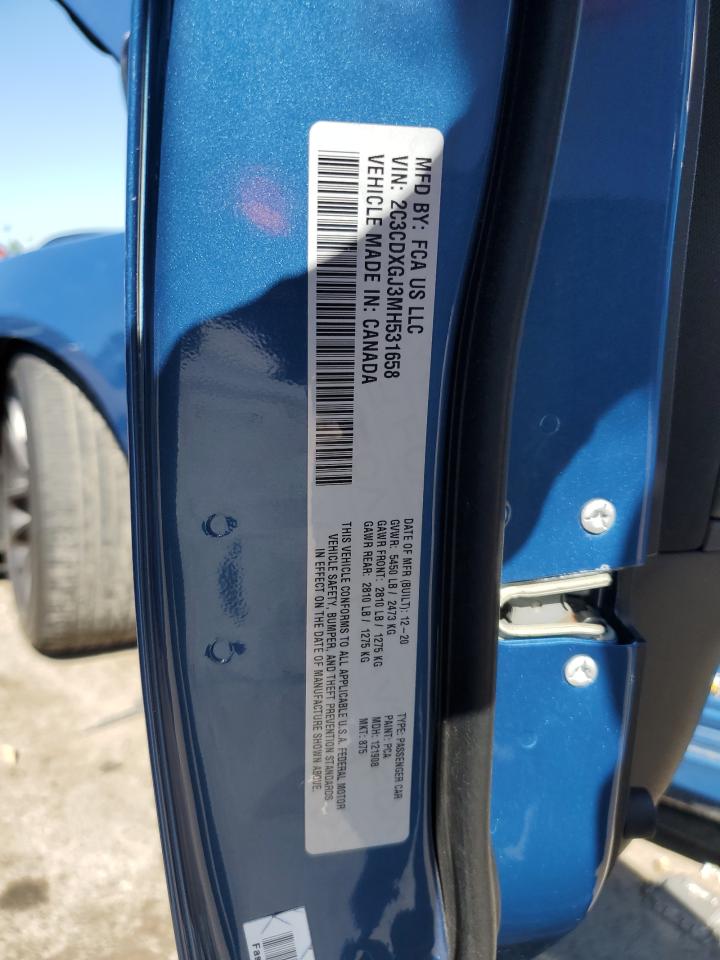 2021 Dodge Charger Scat Pack VIN: 2C3CDXGJ3MH531658 Lot: 62600925