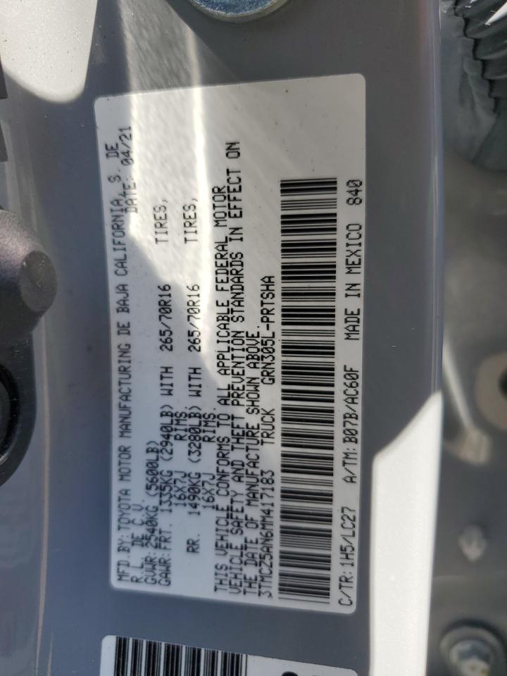 2021 Toyota Tacoma Double Cab VIN: 3TMCZ5AN6MM417183 Lot: 65075075