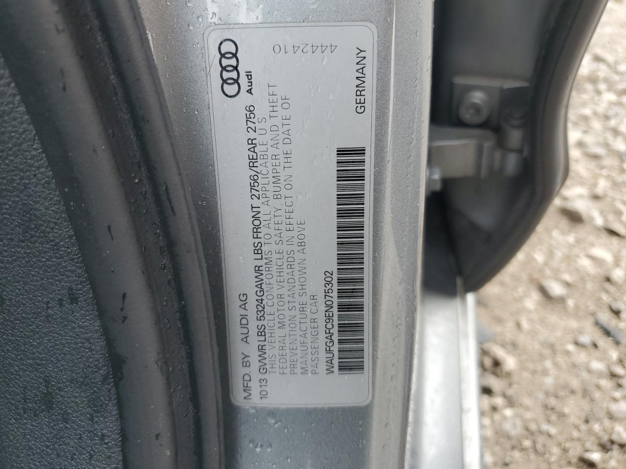 2014 Audi A6 Premium Plus VIN: WAUFGAFC9EN075302 Lot: 63094195