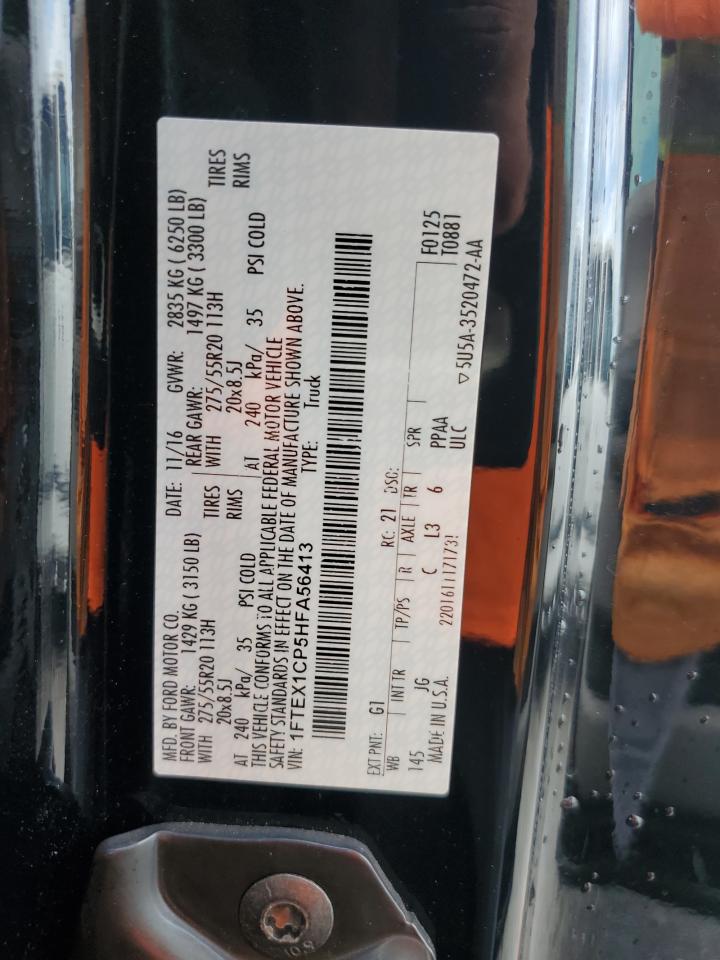 2017 Ford F150 Super Cab VIN: 1FTEX1CP5HFA56413 Lot: 65063785