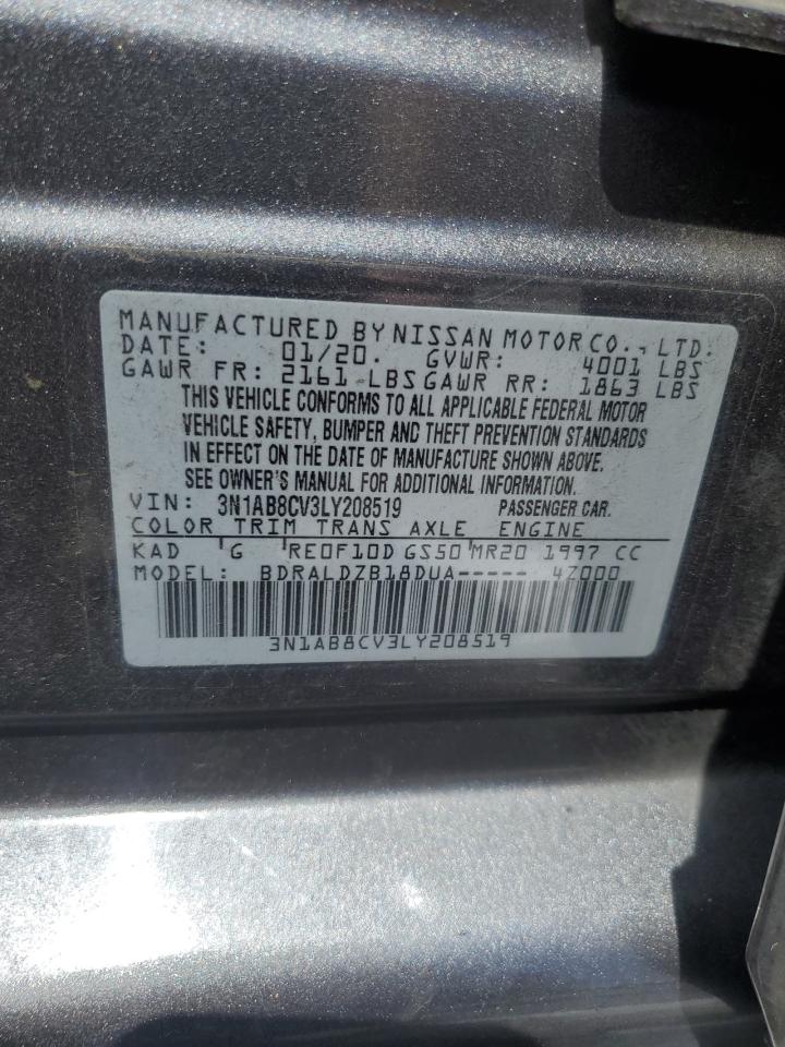 2020 Nissan Sentra Sv VIN: 3N1AB8CV3LY208519 Lot: 63747975