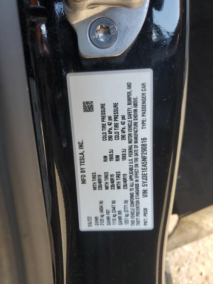 2022 Tesla Model 3 VIN: 5YJ3E1EA5NF290816 Lot: 63851205