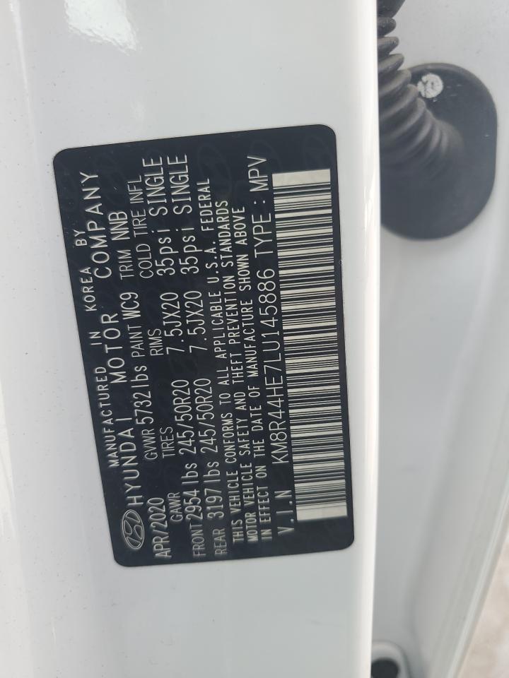 2020 Hyundai Palisade Sel VIN: KM8R44HE7LU145886 Lot: 64880205