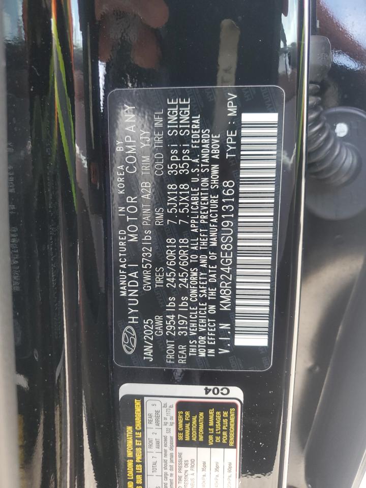 2025 Hyundai Palisade Sel VIN: KM8R24GE8SU913168 Lot: 63843375
