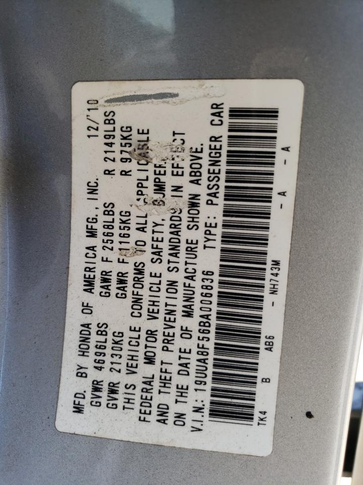 2011 Acura Tl VIN: 19UUA8F56BA006836 Lot: 65590455