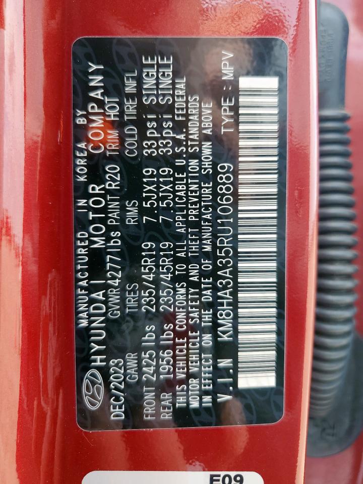 2024 Hyundai Kona N Line VIN: KM8HA3A35RU106889 Lot: 64074605