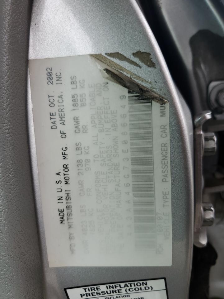 2003 Mitsubishi Galant Es VIN: 4A3AA46G73E086649 Lot: 64883055
