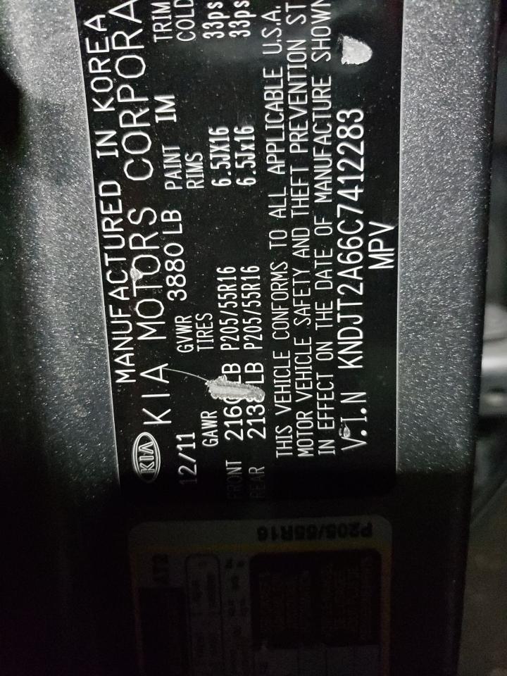 2012 Kia Soul + VIN: KNDJT2A66C7412283 Lot: 65656525
