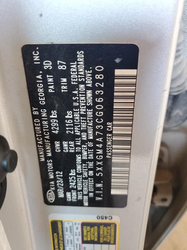 2012 Kia Optima Lx VIN: 5XXGM4A73CG063280 Lot: 64434015