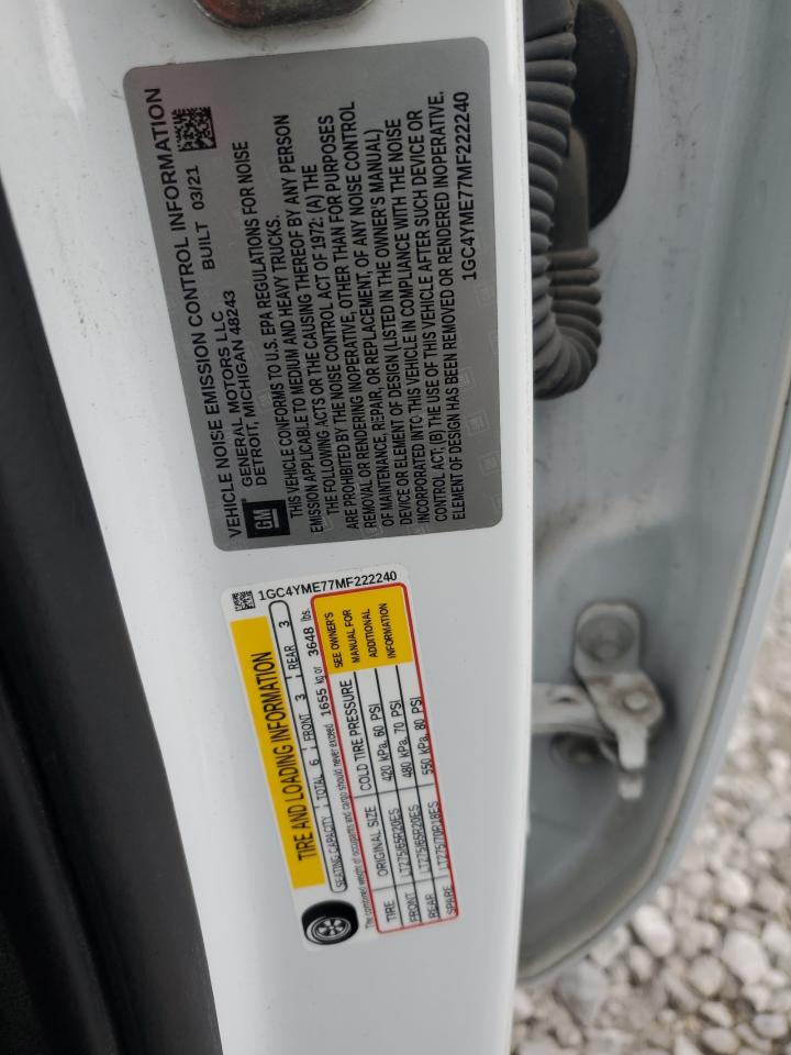 2021 Chevrolet Silverado K2500 Custom VIN: 1GC4YME77MF222240 Lot: 66872265