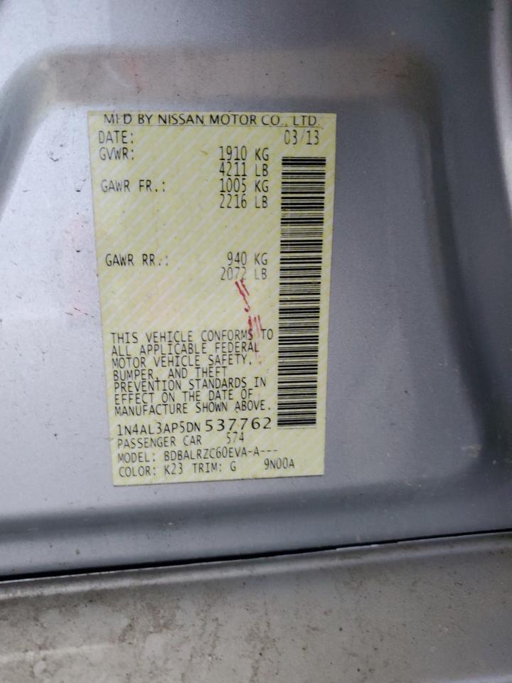 2013 Nissan Altima 2.5 VIN: 1N4AL3AP5DN537762 Lot: 65441885