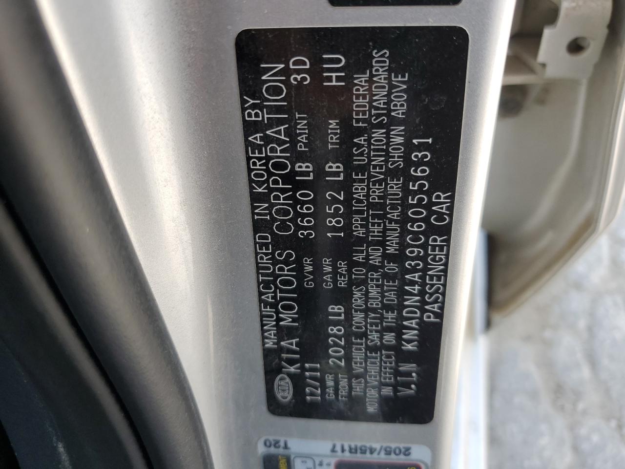 2012 Kia Rio Ex VIN: KNADN4A39C6055631 Lot: 63832115