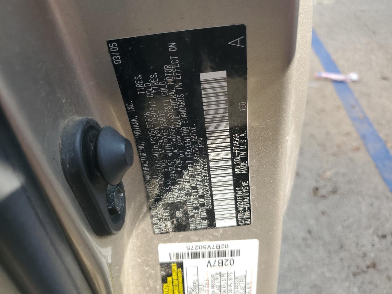 2005 Toyota Sienna Ce VIN: 5TDZA23C45S305222 Lot: 64660495