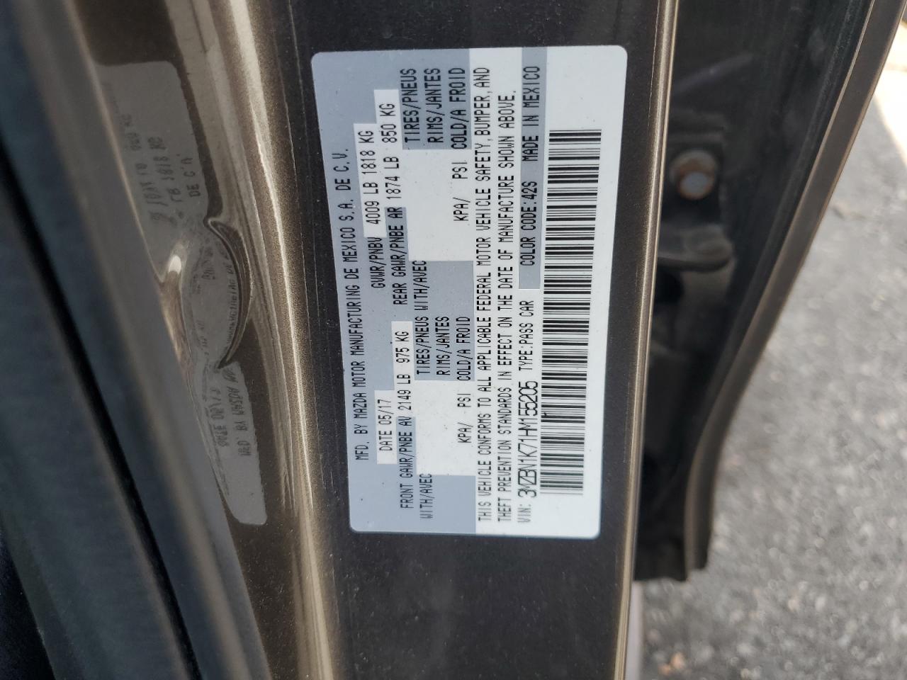 2017 Mazda 3 Sport VIN: 3MZBN1K71HM155205 Lot: 64819175