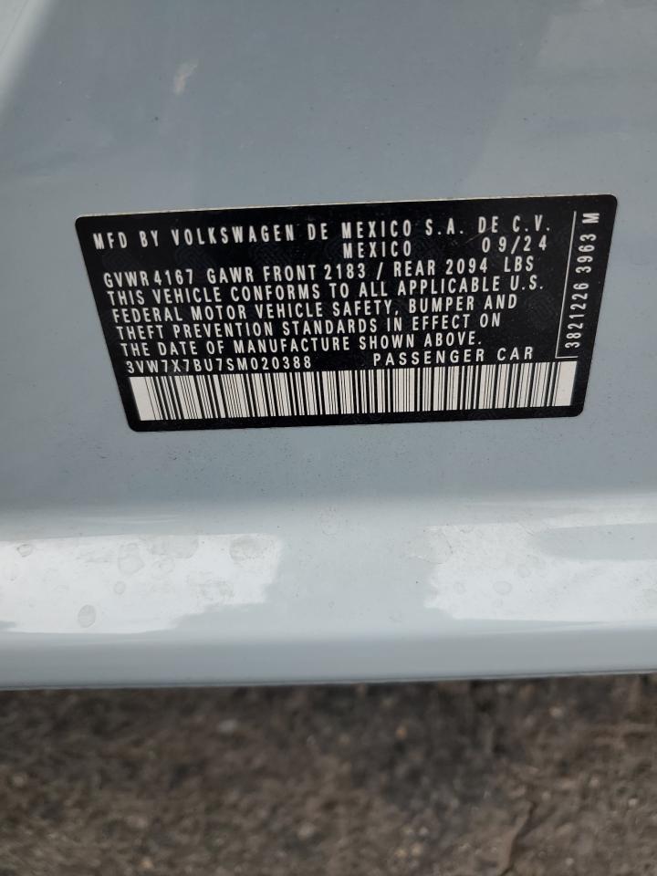 2025 Volkswagen Jetta Se VIN: 3VW7X7BU7SM020388 Lot: 65650735