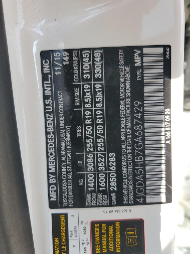 4jgda5hb7ga687429 4JGDA5HB7GA687429 2016 Mercedes-Benz Gle 350 4Matic