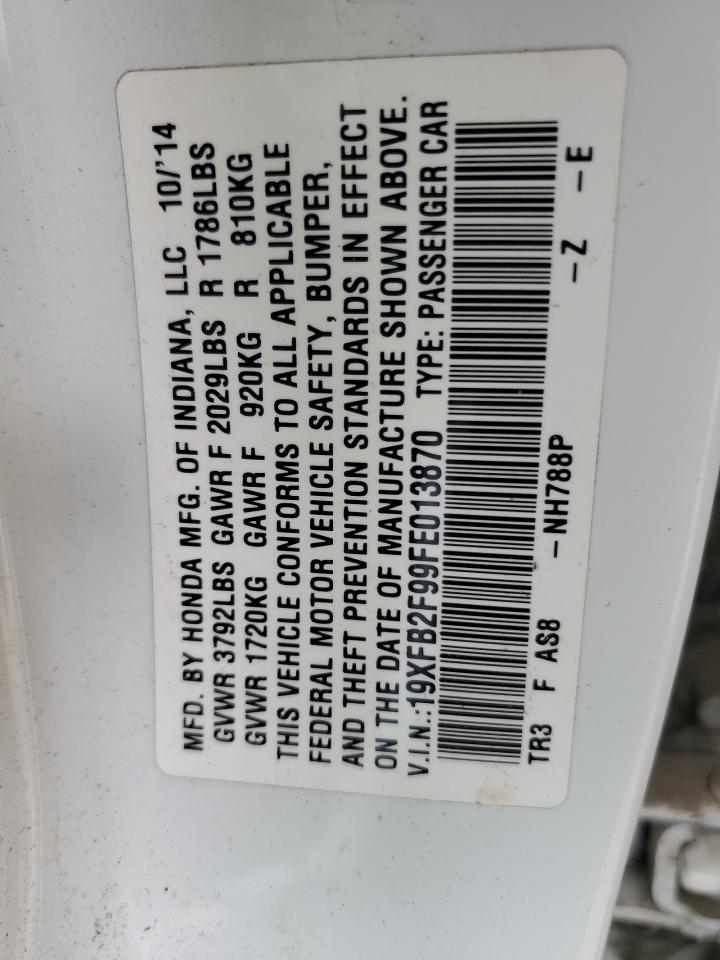 2015 Honda Civic Exl VIN: 19XFB2F99FE013870 Lot: 66867625