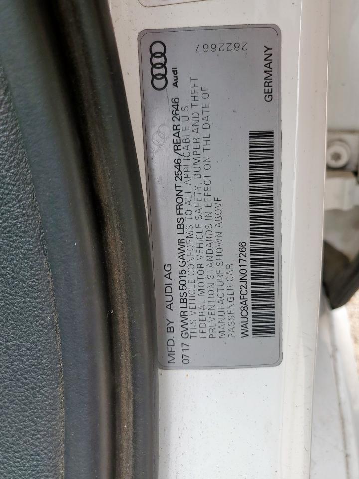 2018 Audi A6 Premium VIN: WAUC8AFC2JN017266 Lot: 63006365