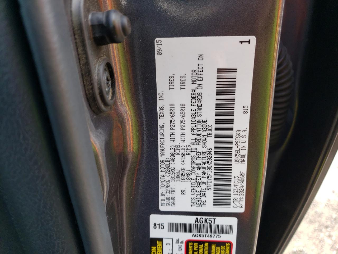 2016 Toyota Tundra Crewmax Sr5 VIN: 5TFDY5F10GX502046 Lot: 64371795