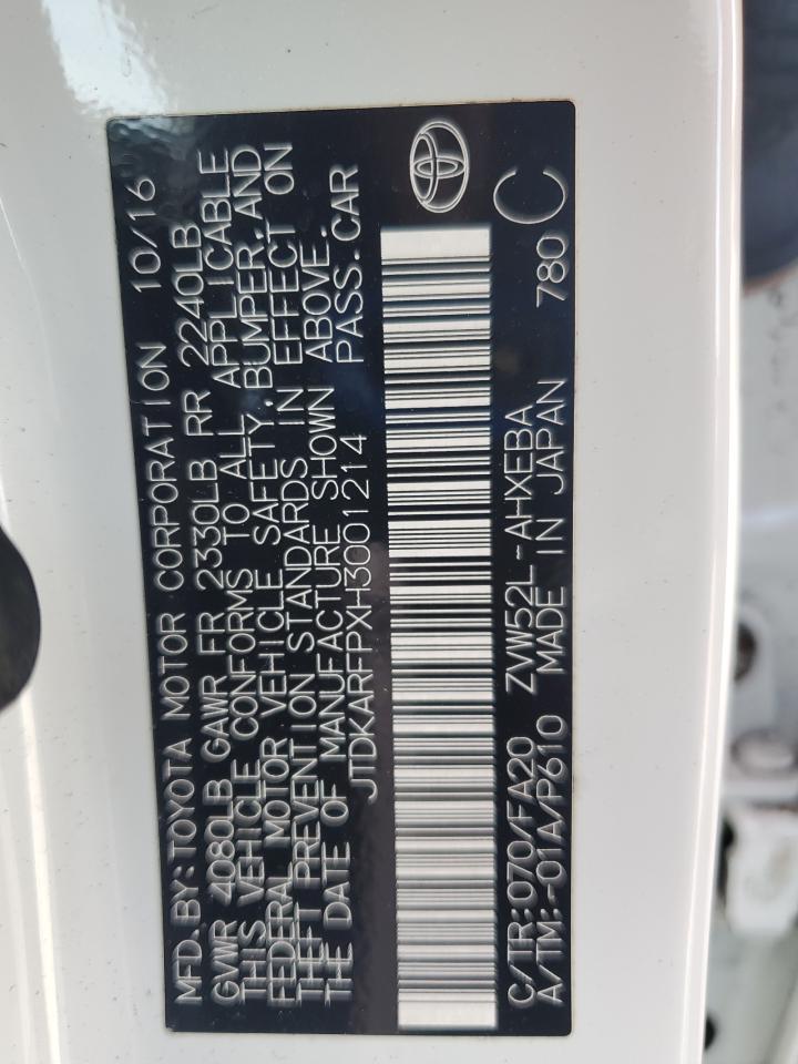 2017 Toyota Prius Prime VIN: JTDKARFPXH3001214 Lot: 64726805