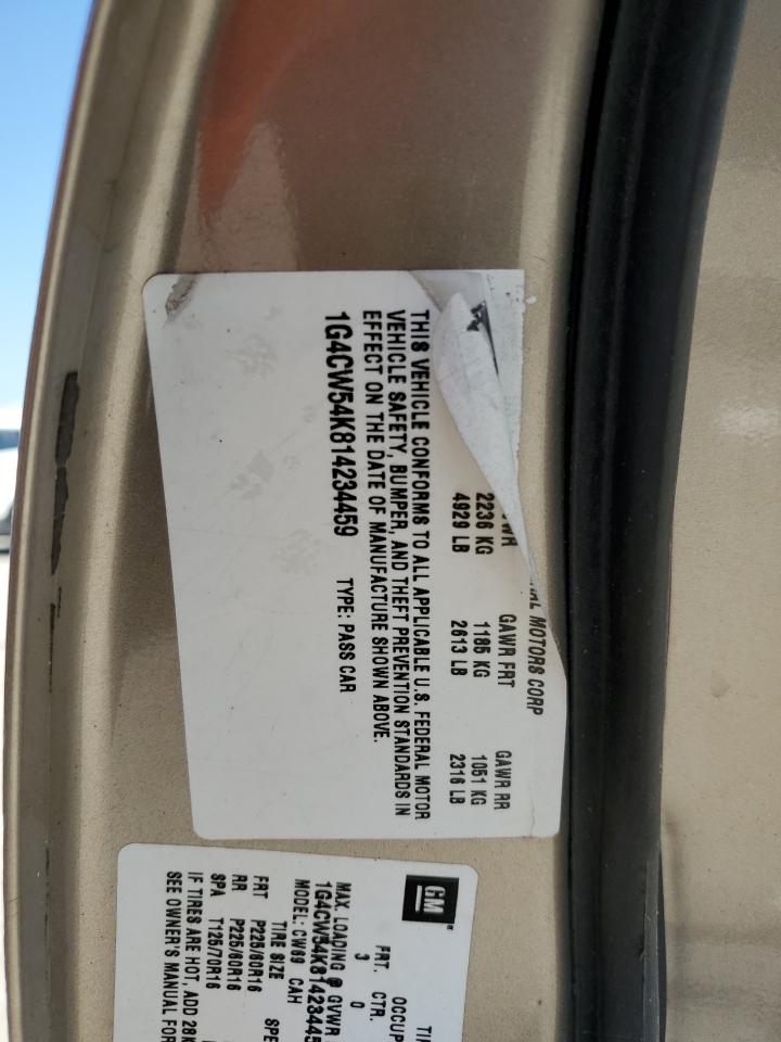 2001 Buick Park Avenue VIN: 1G4CW54K814234459 Lot: 64221965