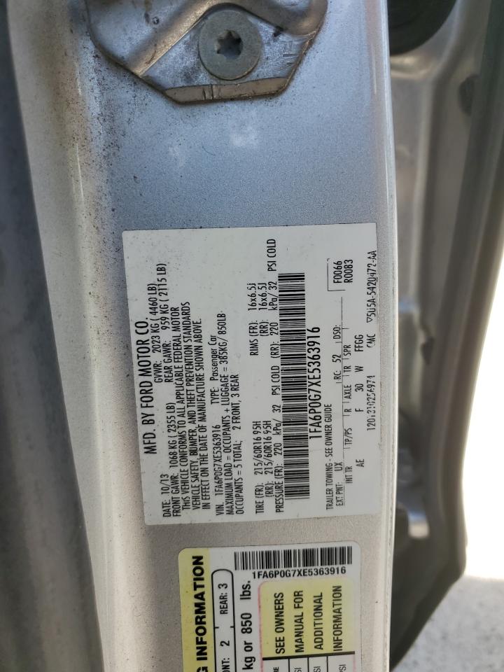 2014 Ford Fusion S VIN: 1FA6P0G7XE5363916 Lot: 64849345