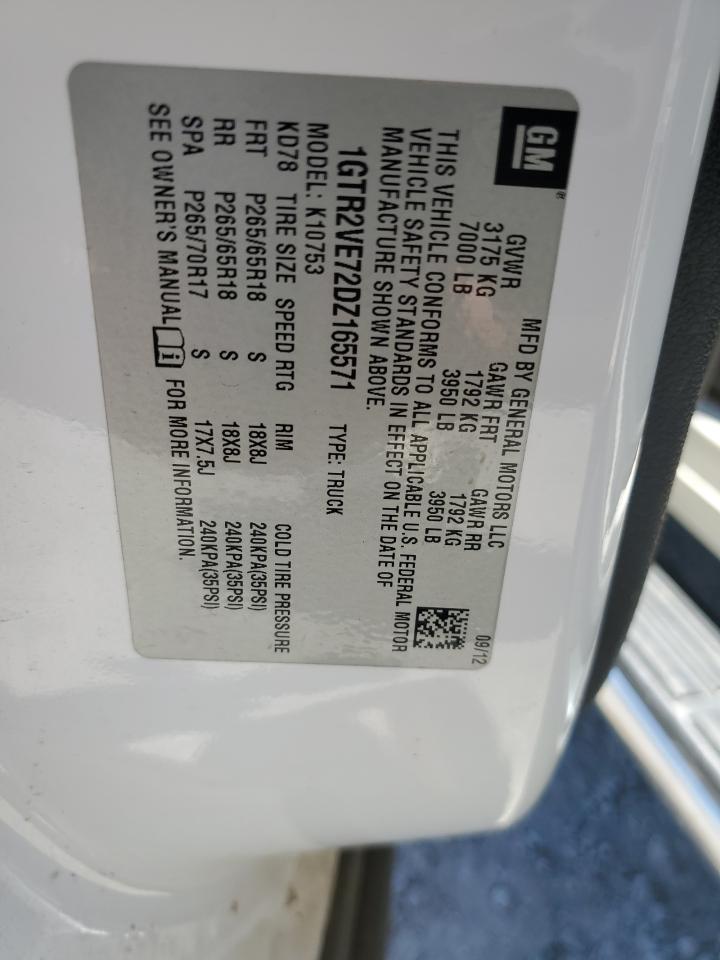 2013 GMC Sierra K1500 Sle VIN: 1GTR2VE72DZ165571 Lot: 65626635
