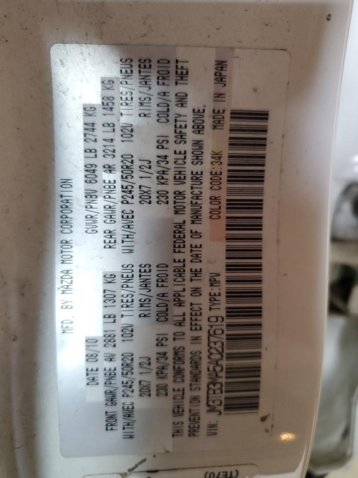 2010 Mazda Cx-9 VIN: JM3TB3MA5A0237619 Lot: 61635835