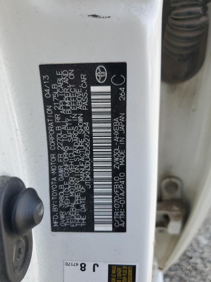 2013 Toyota Prius VIN: JTDKN3DU4D5627284 Lot: 66830695