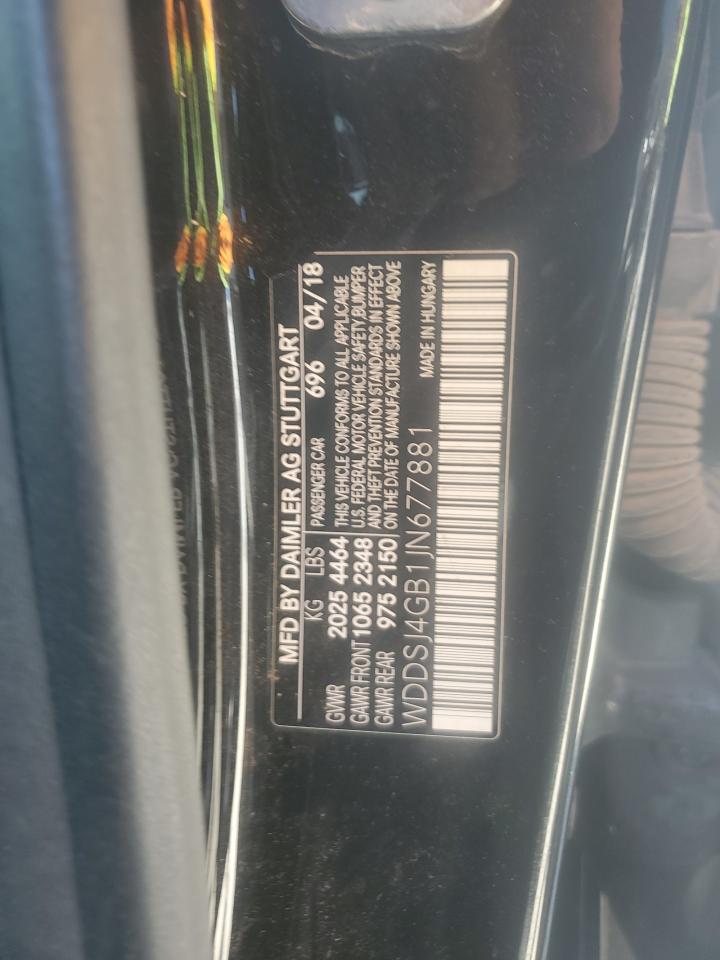 2018 Mercedes-Benz Cla 250 4Matic VIN: WDDSJ4GB1JN677881 Lot: 63054305