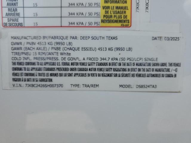 2025 DEEP SOUTH TEXAS DS8524TA3 ENCLOSED CARGO TRAILER