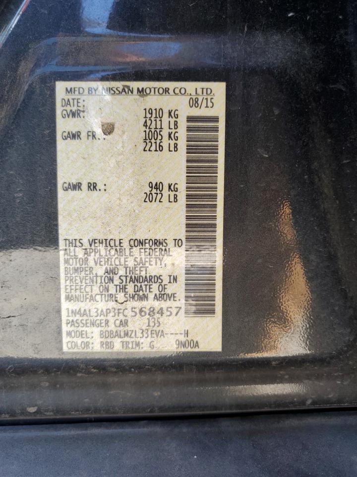 2015 Nissan Altima 2.5 VIN: 1N4AL3AP3FC568457 Lot: 64420995