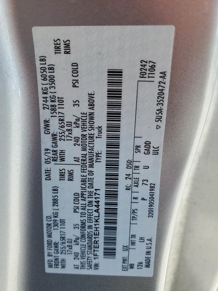 2019 Ford Ranger Xl VIN: 1FTER1EH1KLA44171 Lot: 63193615