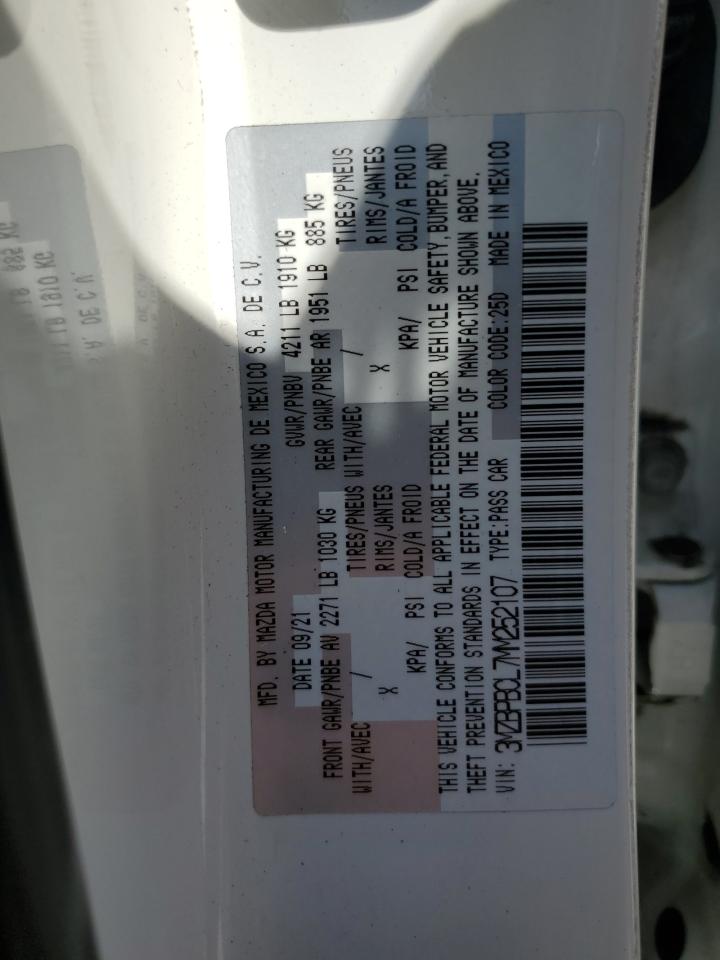 2021 Mazda 3 Preferred VIN: 3MZBPBCL7MM252107 Lot: 63917295