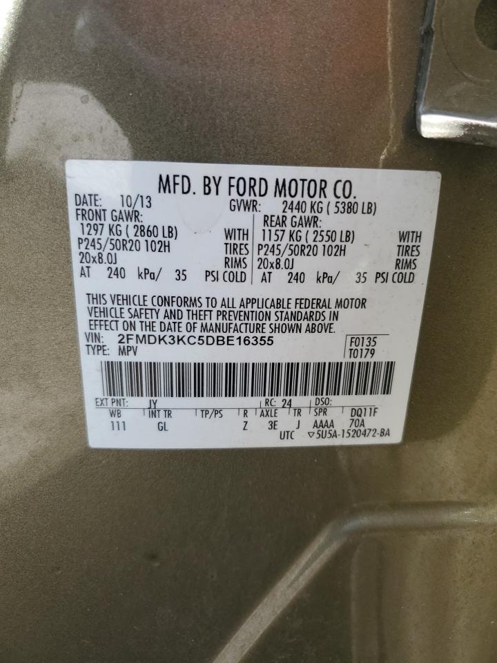 2013 Ford Edge Limited VIN: 2FMDK3KC5DBE16355 Lot: 64773525
